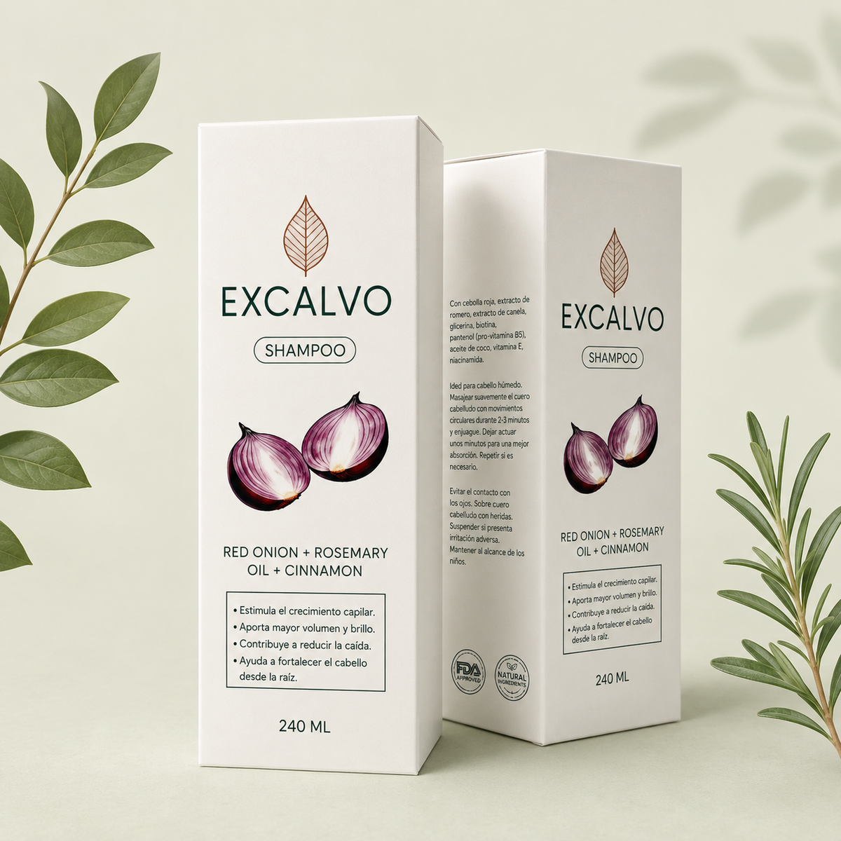 Excalvo Shampoo Crece tu cabello Naturalmente o te devolvemos tu Dinero | 240 ml